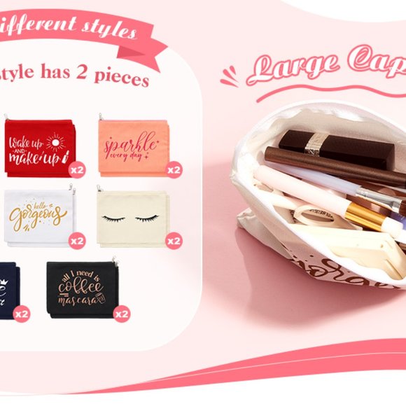 NWOT Women’s Accessory CosmeticBag With Fun Saying-All I Need Is Coffee Mascara - Picture 5 of 13